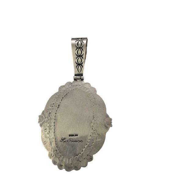 Navajo native American turquoise pendant - Picture 3 of 5